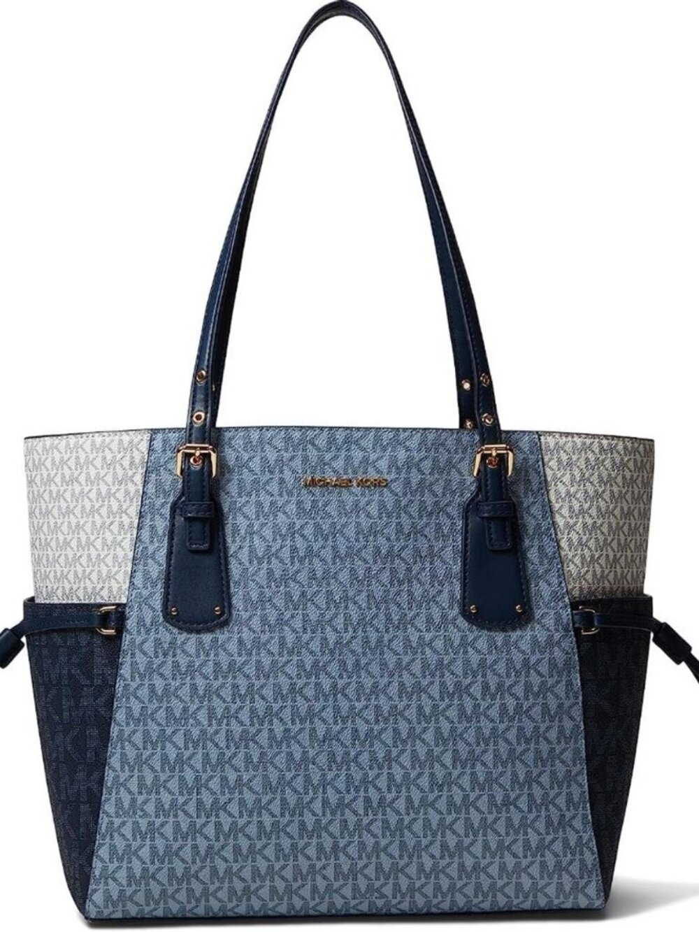 MICHAEL Michael Kors Voyager East/West Tote - Navy, White & Pale Blue